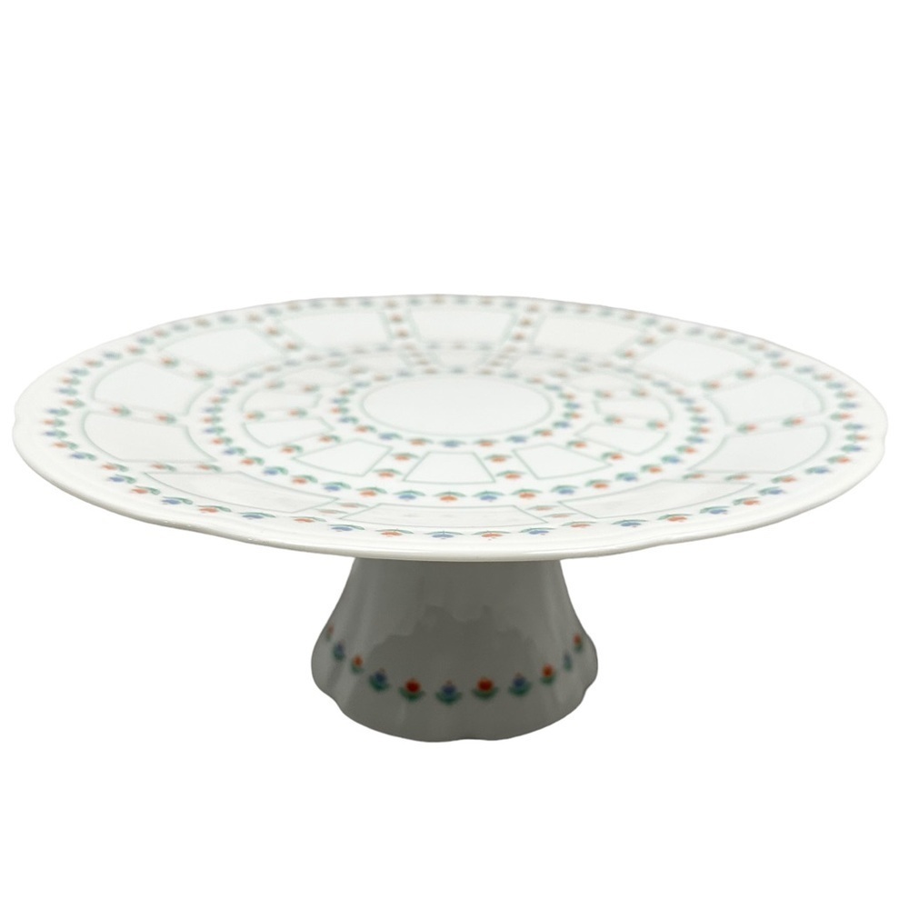 VINTAGE Floral Heart Porcelain Cake Display Stand